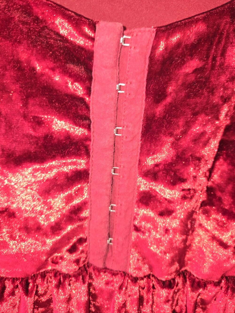 Hot Topic Red Velvet Bell-Sleeve Dress Halloween Whimsigoth Vampy Small - Picture 4 of 9